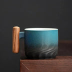 Espresso Cup Ceramic Wooden Handle Dishwasher Safe