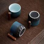 Espresso Cup Ceramic Wooden Handle Dishwasher Safe