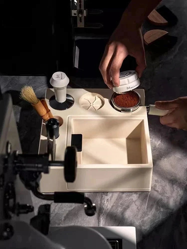 Espresso Tamping Station Integrated Knock Box Fits 51-58mm