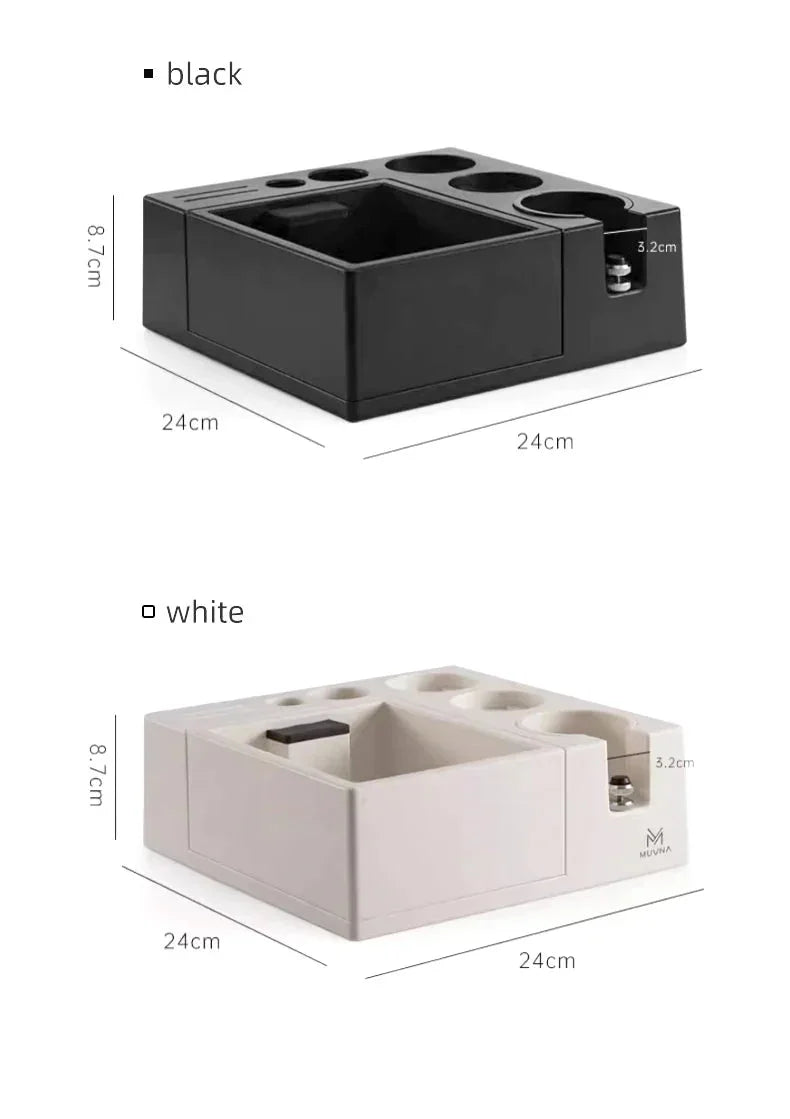 Espresso Tamping Station Integrated Knock Box Fits 51-58mm