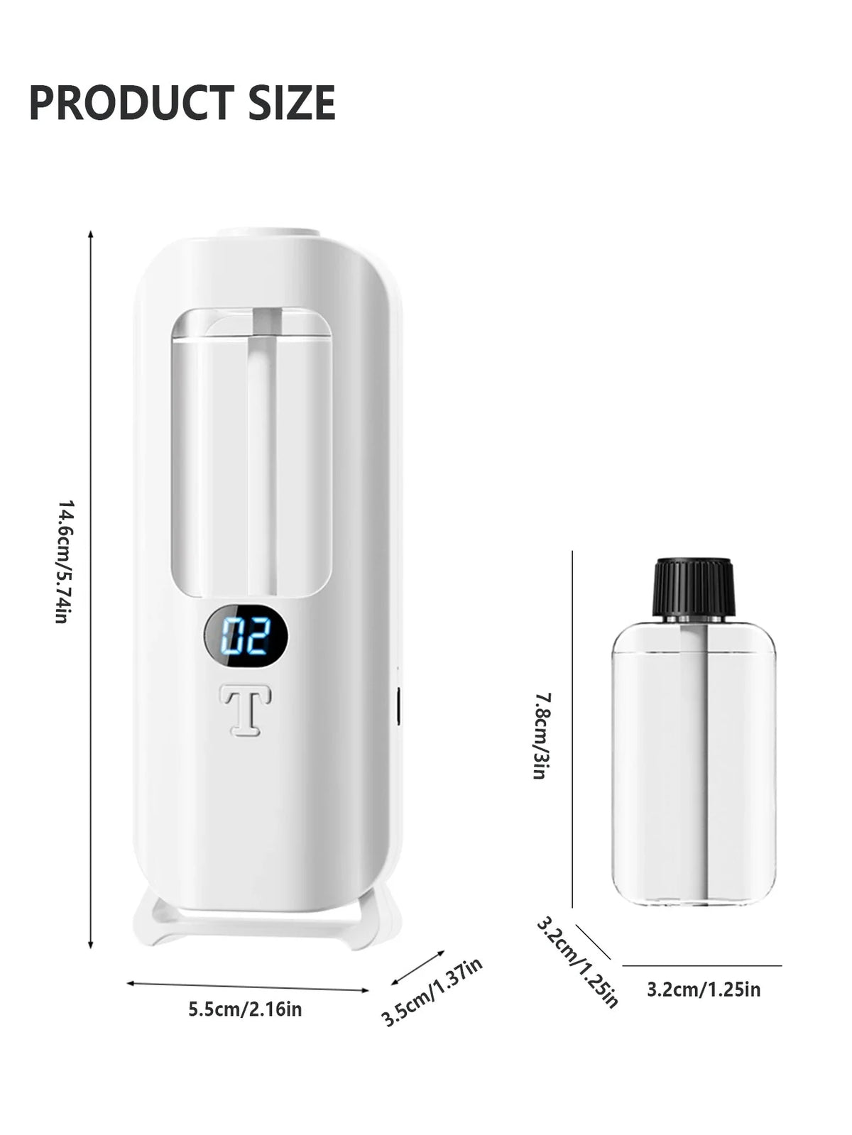 Essential Oil Diffuser Rechargeable Digital Display Five Spray Modes