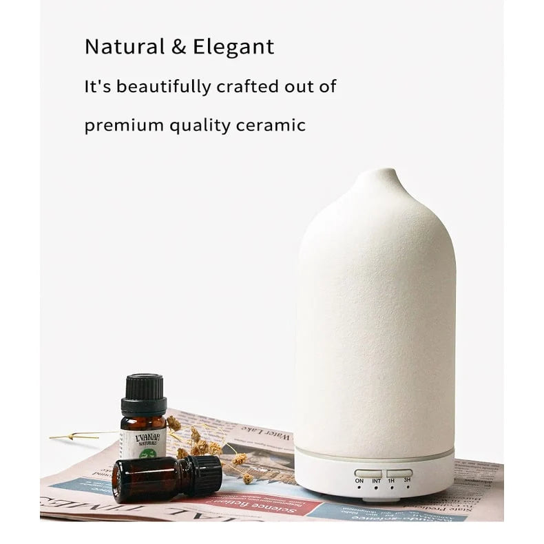 Essential Oil Diffuser Ultrasonic Quiet Ceramic Dome