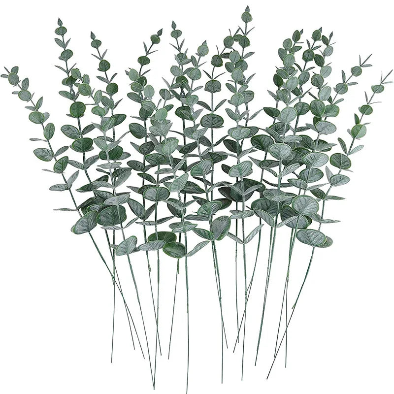 Eucalyptus Branches Lifelike Hand-Finished Set of 12