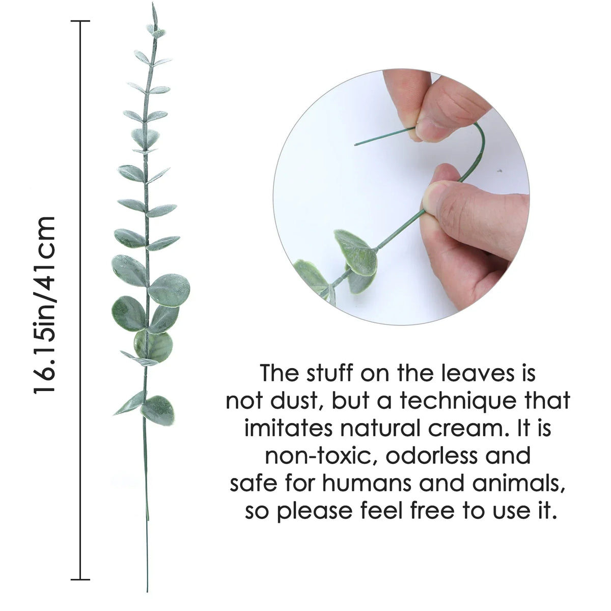 Eucalyptus Branches Lifelike Hand-Finished Set of 12