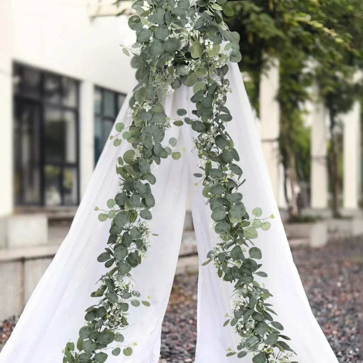 Eucalyptus Garland Set of 2 Silk-Like Flexible Stems