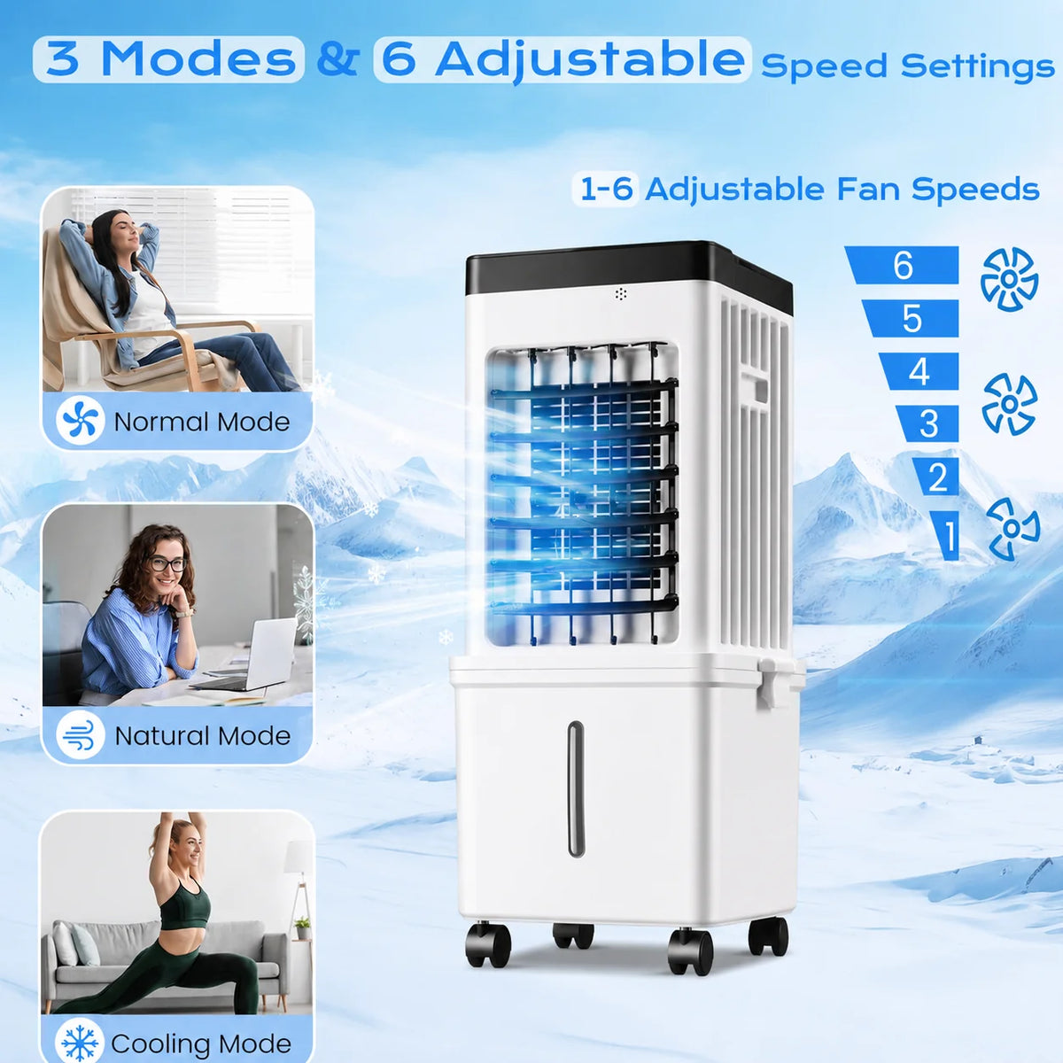 Evaporative Cooler Portable 12L Tank Remote & Timer