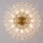 Even Ambient Textured Glass & Copper Frame Semi-Flush Ceiling Light