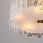 Even Ambient Textured Glass & Copper Frame Semi-Flush Ceiling Light
