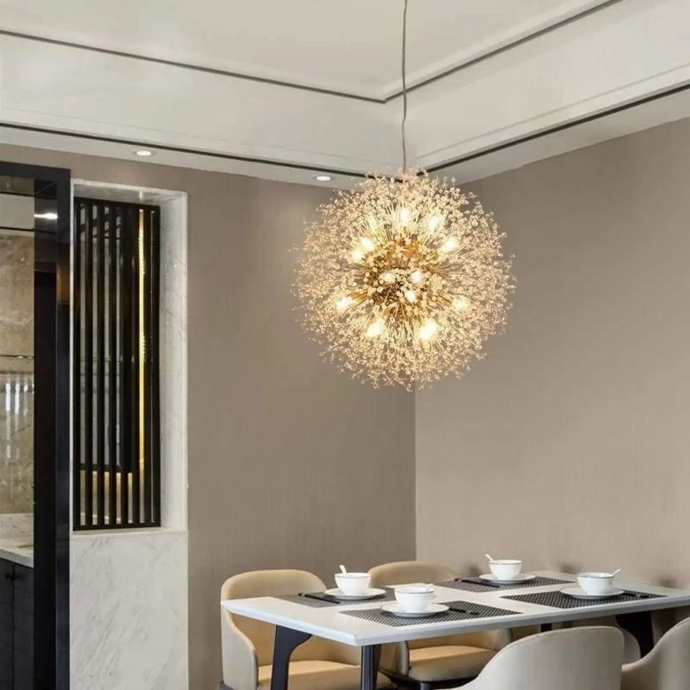 Even-Illumination Spherical Pendant Light (Adjustable Height)