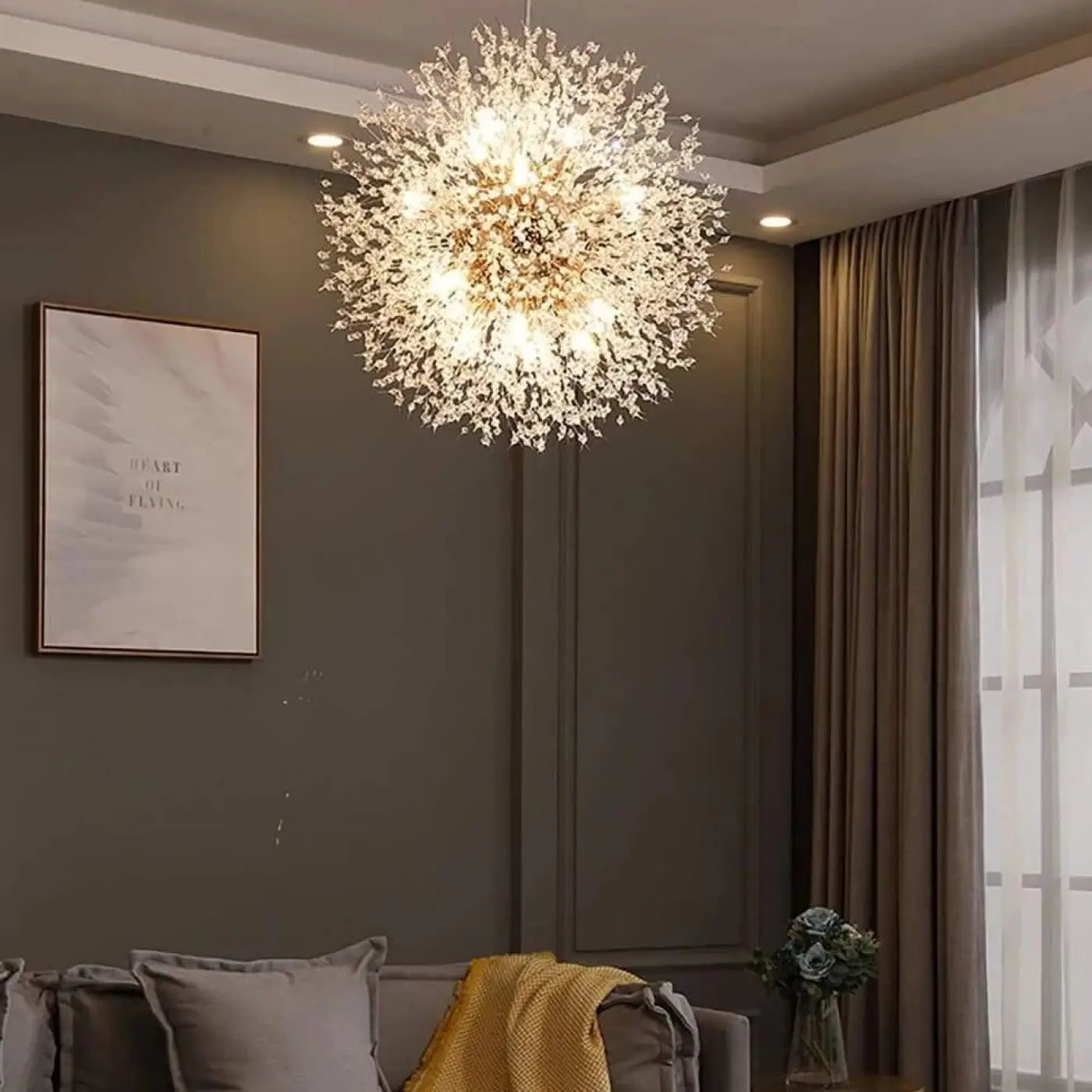 Even-Illumination Spherical Pendant Light (Adjustable Height)
