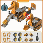 Excavator Toy Buildable Kit With Tools & Stickers