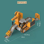 Excavator Toy Buildable Kit With Tools & Stickers