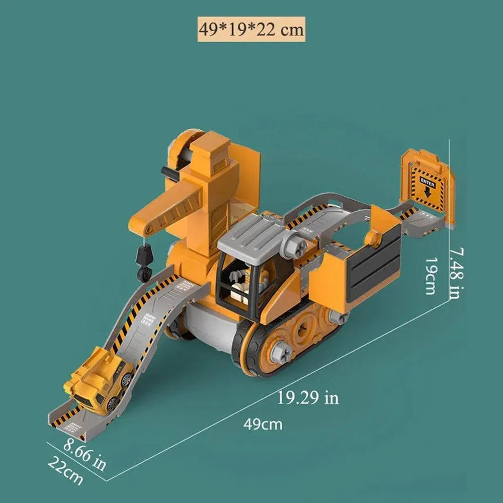 Excavator Toy Buildable Kit With Tools & Stickers