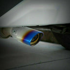 Exhaust Tip Chrome Blue Finish Stainless Steel Drainage Holes