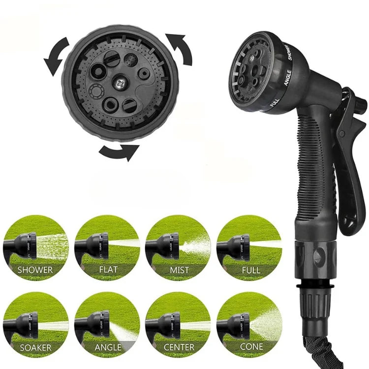 Expandable Garden Hose Anti-Kink Leak-Proof 8-Mode Nozzle