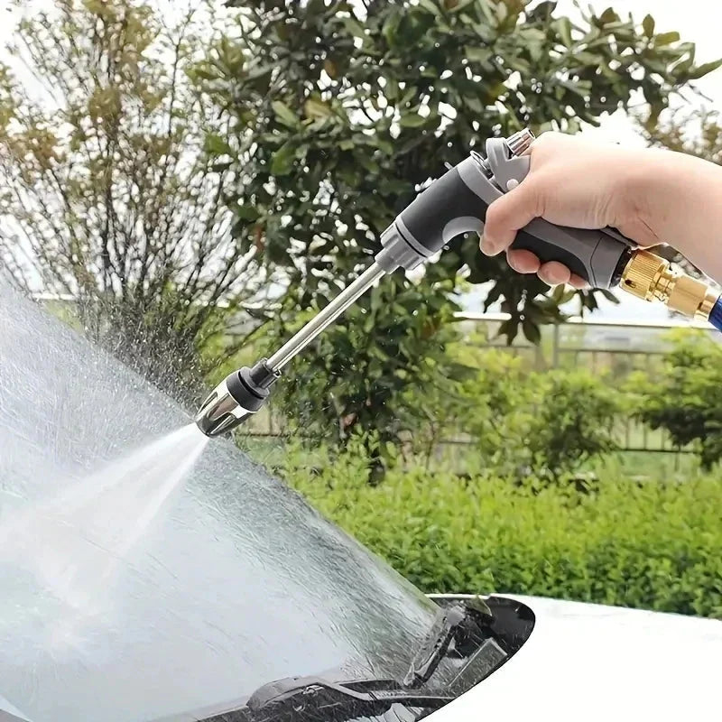 Expandable Garden Hose Auto-Retract Kink-Resistant Brass Fittings