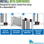 Expandable Window Screen Tool-Free Fiberglass Mesh & Felt Seal