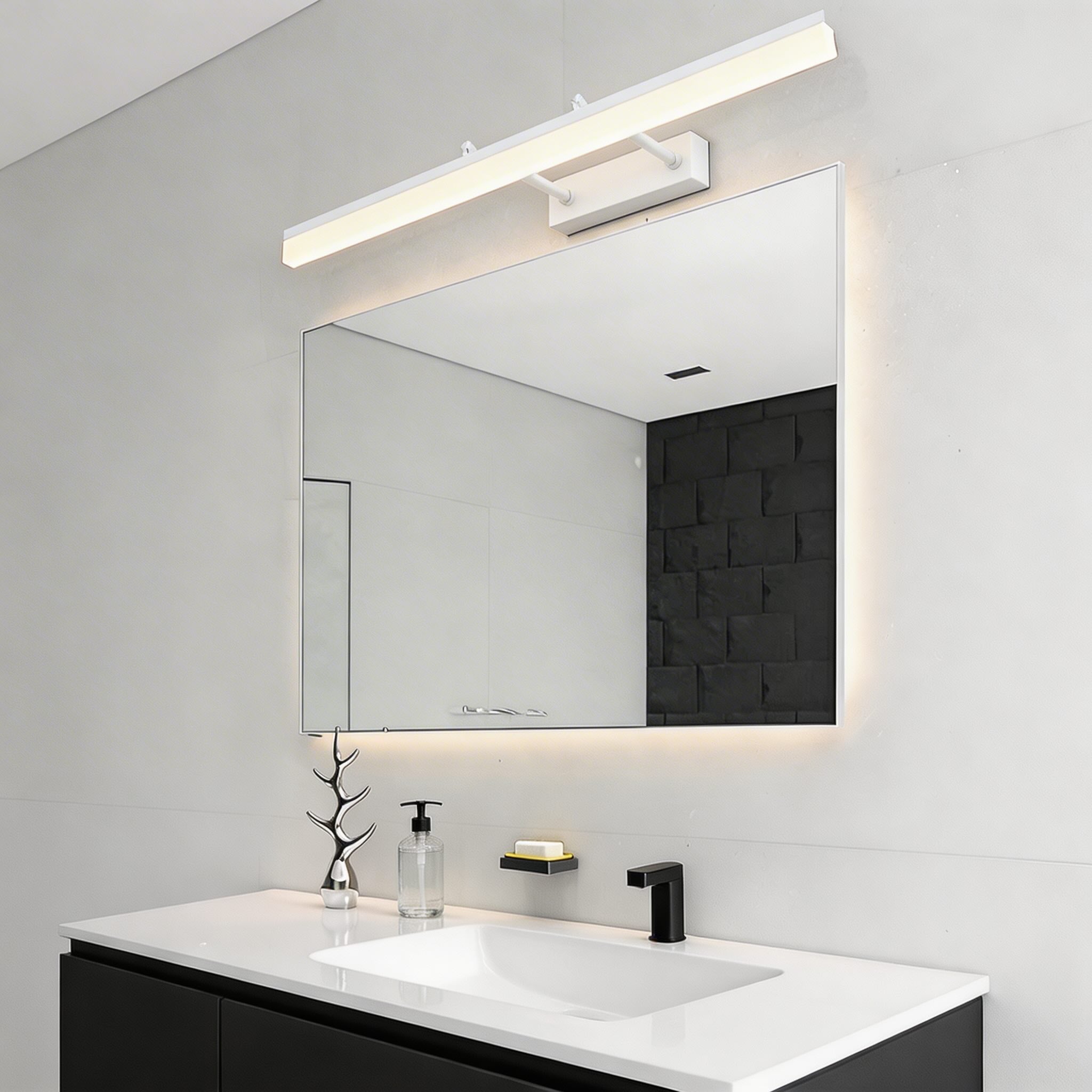 Extendable Dual-Rod Moisture-Resistant Stainless Steel Vanity Light Bar (3 Color Temperatures)