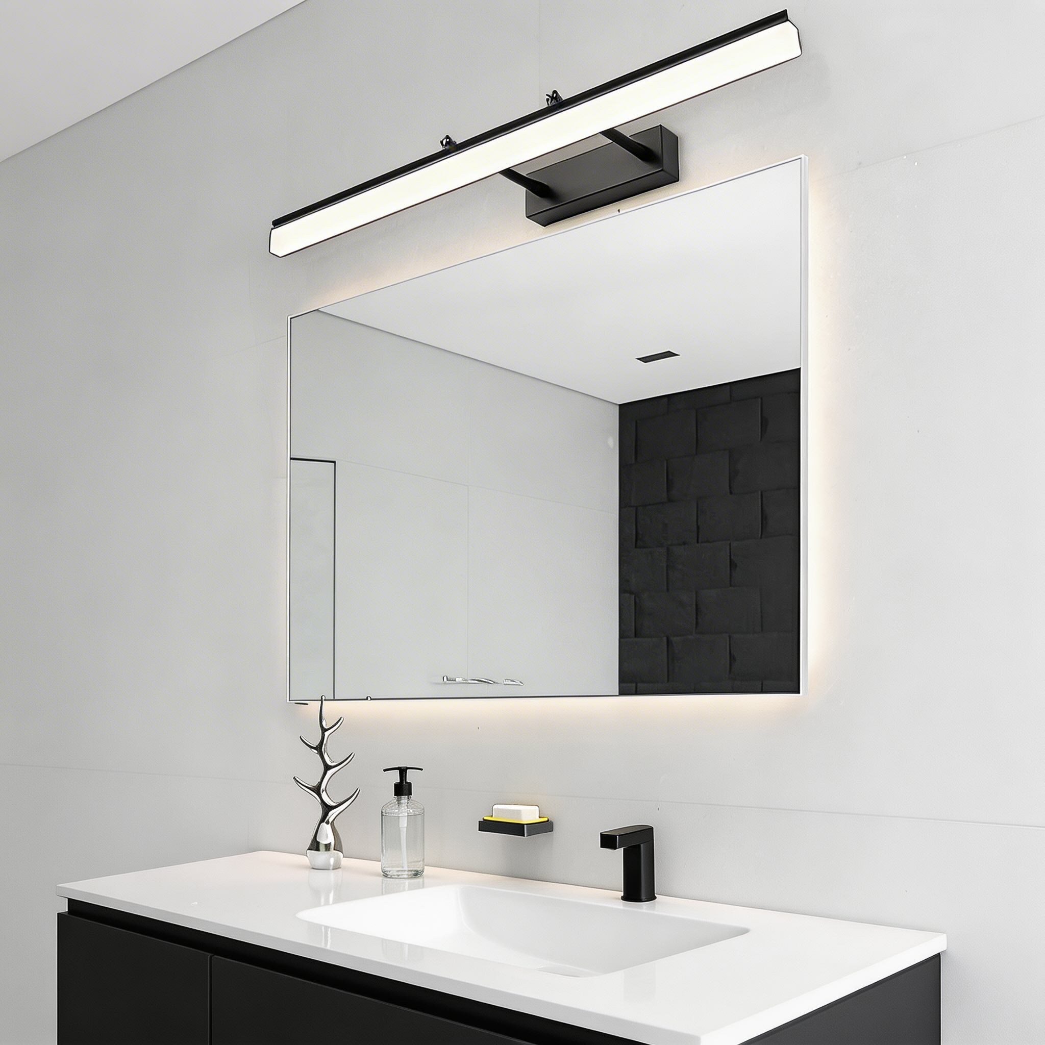 Extendable Dual-Rod Moisture-Resistant Stainless Steel Vanity Light Bar (3 Color Temperatures)