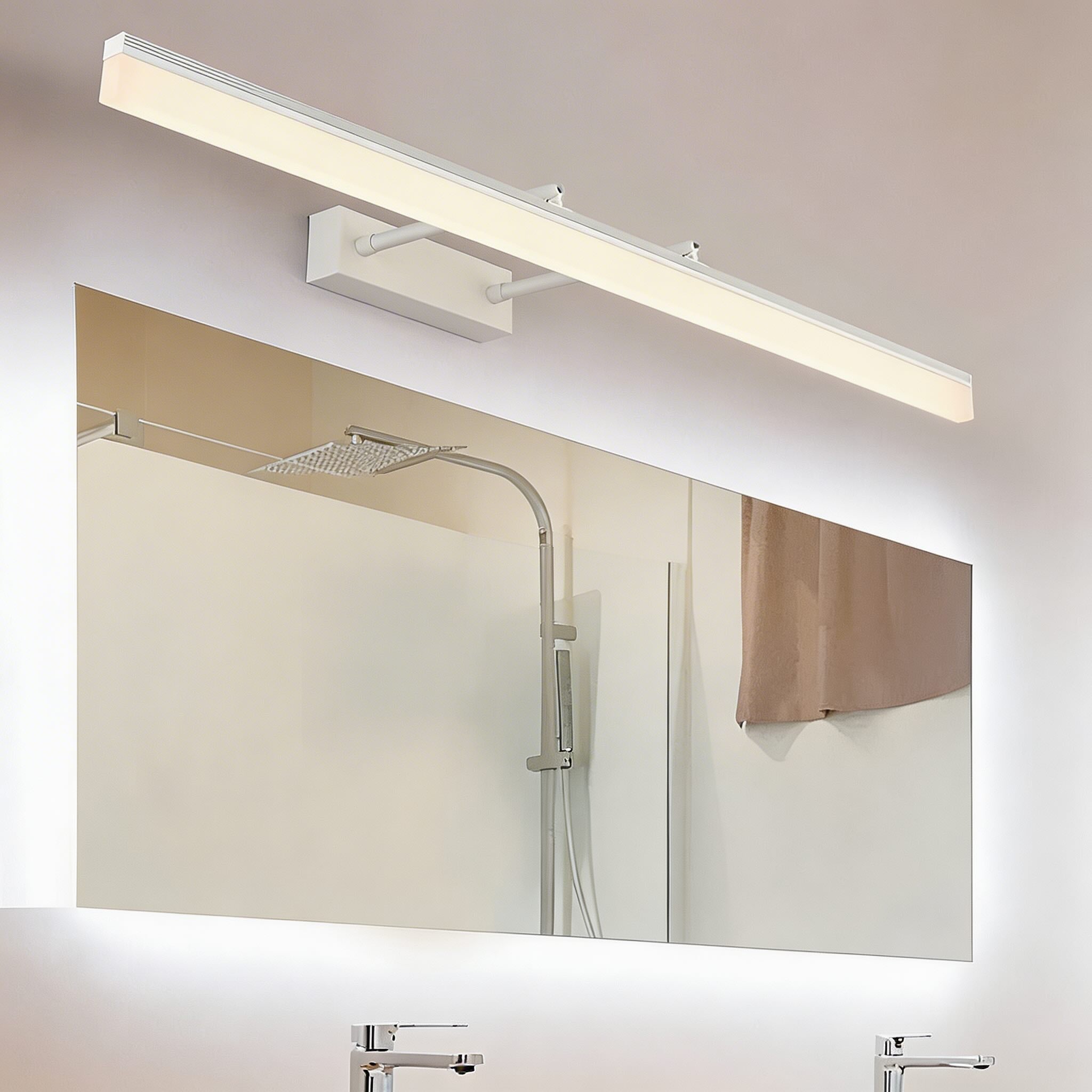 Extendable Dual-Rod Moisture-Resistant Stainless Steel Vanity Light Bar (3 Color Temperatures)