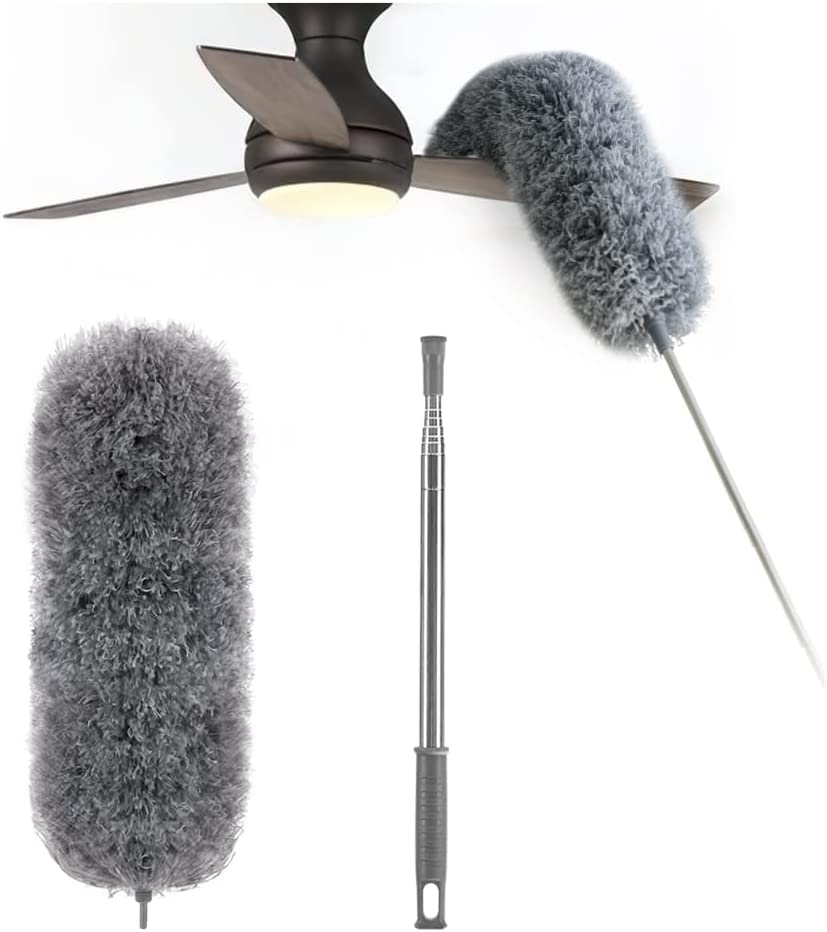 Extendable Duster Telescopic Pole Flexible Microfiber Head