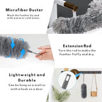 Extendable Duster Telescopic Pole Flexible Microfiber Head