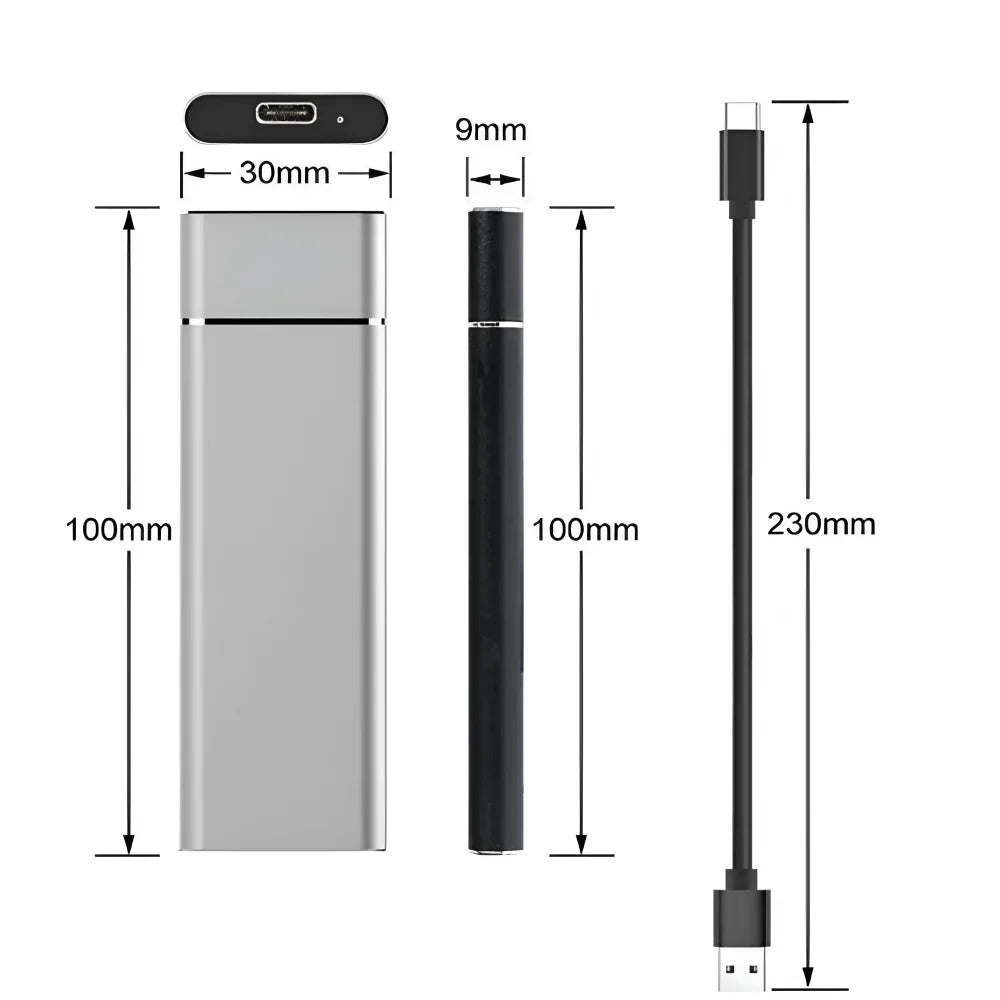 External Hard Drive 500GB Brushed Aluminum High-Speed USB