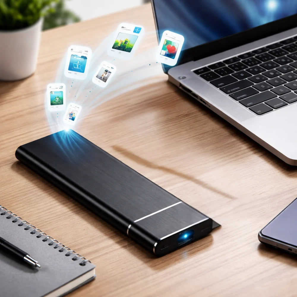 External Hard Drive 500GB Brushed Aluminum High-Speed USB