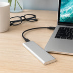 External Hard Drive 500GB Brushed Aluminum High-Speed USB