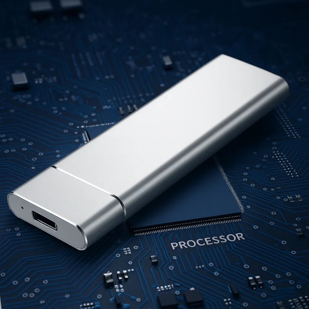 External Hard Drive 500GB Brushed Aluminum High-Speed USB