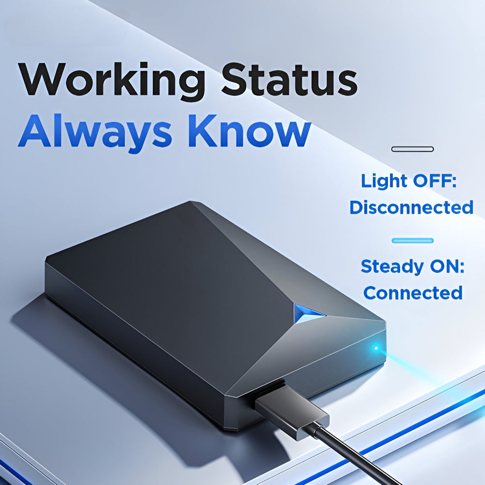 External Hard Drive USB 3.0 Slim & Travel-Friendly
