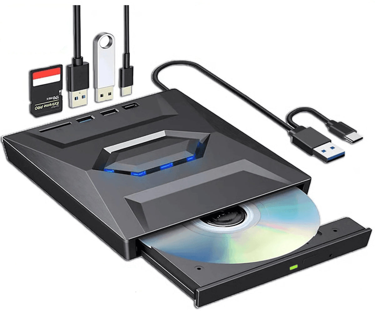 External Optical Drive 24X Read Speed SD Card Slot