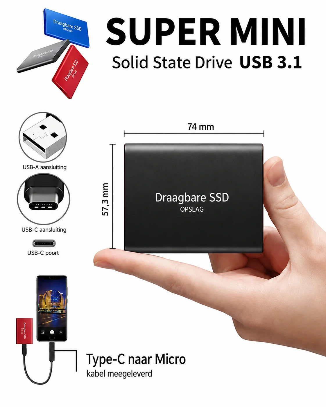 External SSD 128TB 540MB/s USB-C