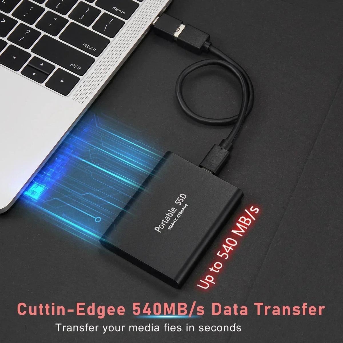External SSD 128TB USB-C High-Speed Shock-Resistant