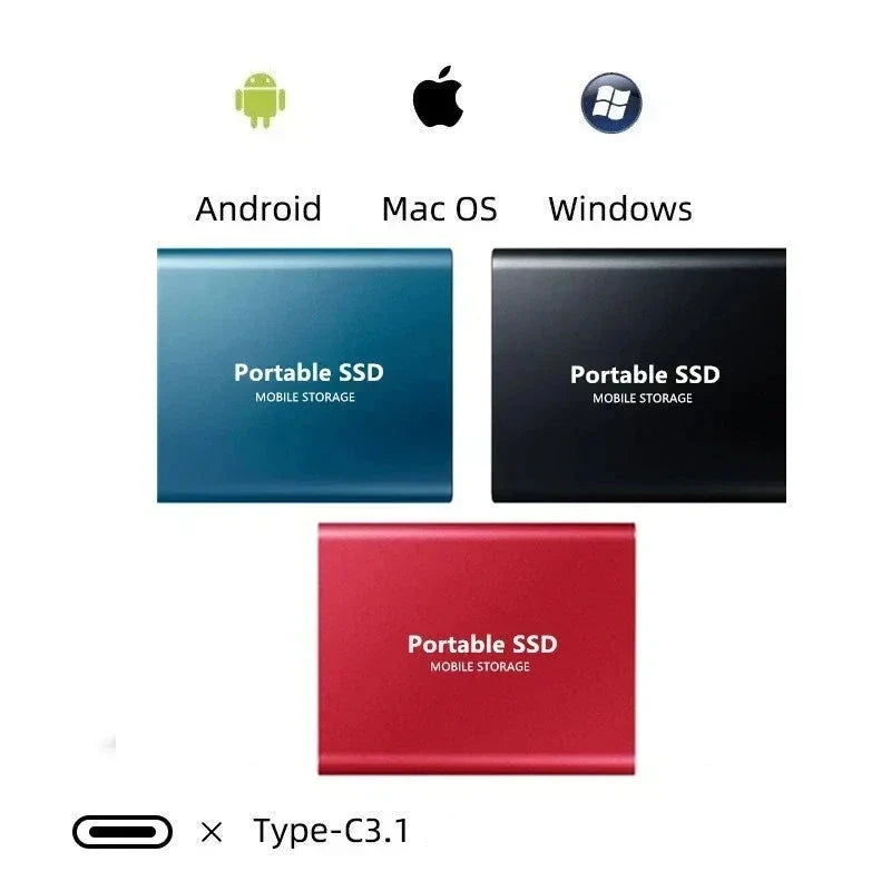 External SSD 2TB USB-C Shock-Resistant