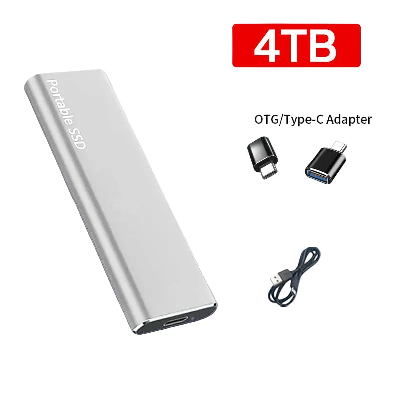 External SSD Drive 4TB USB-C High-Speed Compact & Lightweight