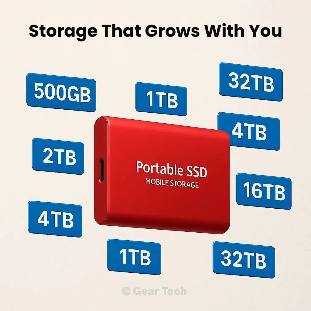 External SSD High-Speed USB 3.0 Up To 32 TB