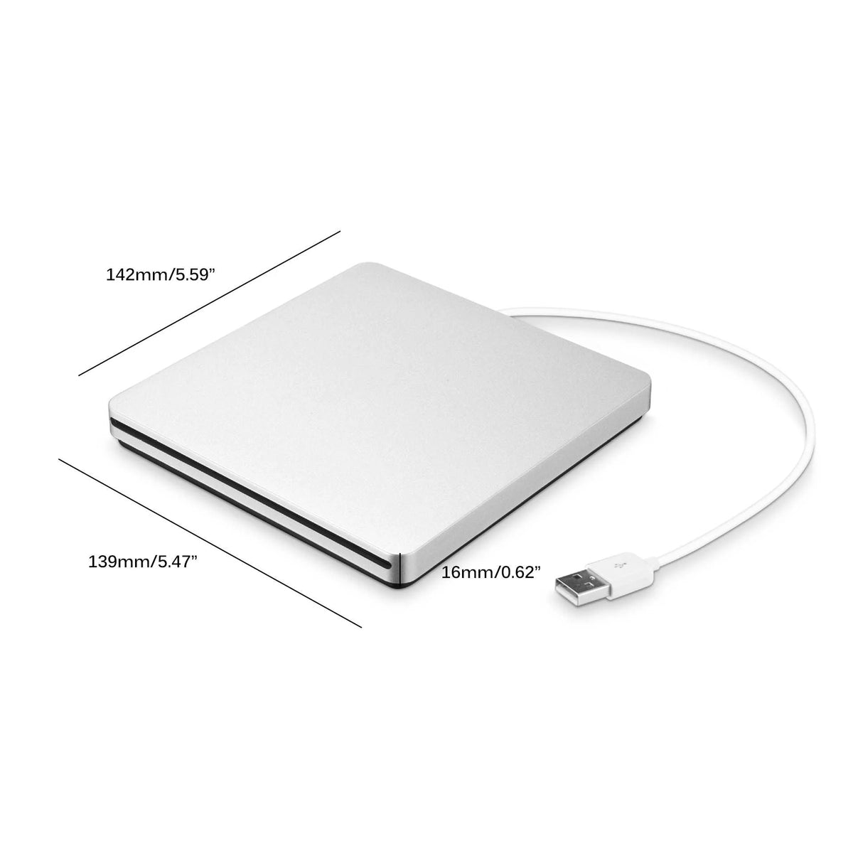 External Slot-In CD/DVD Drive Single-Cable USB-Powered Automatic Slot-Loading