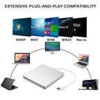 External USB CD/DVD Drive Slim Portable Plug & Play
