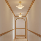 Eye-Care Cream Glass Flush Mount Ceiling Light