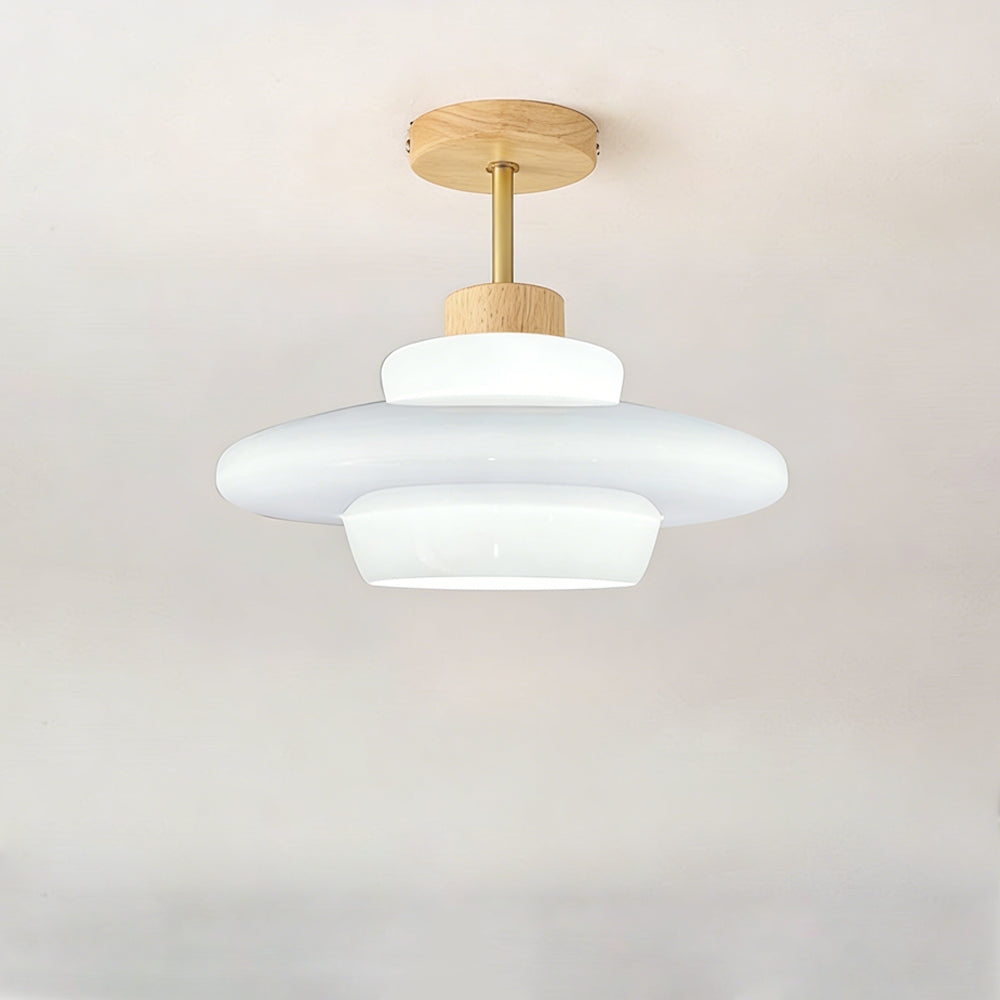 Eye-Care Cream Glass Flush Mount Ceiling Light