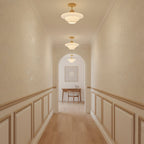 Eye-Care Cream Glass Flush Mount Ceiling Light