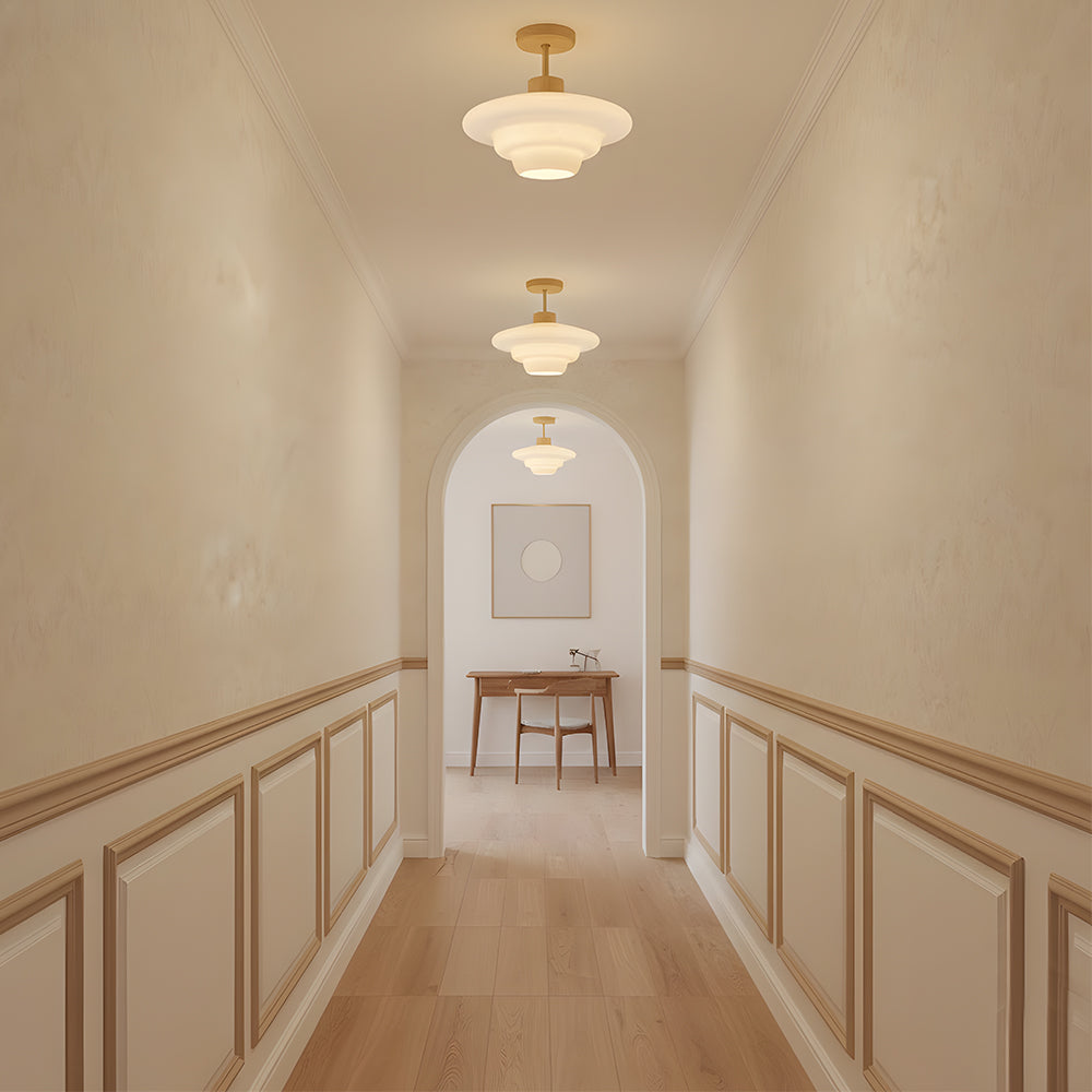 Eye-Care Cream Glass Flush Mount Ceiling Light