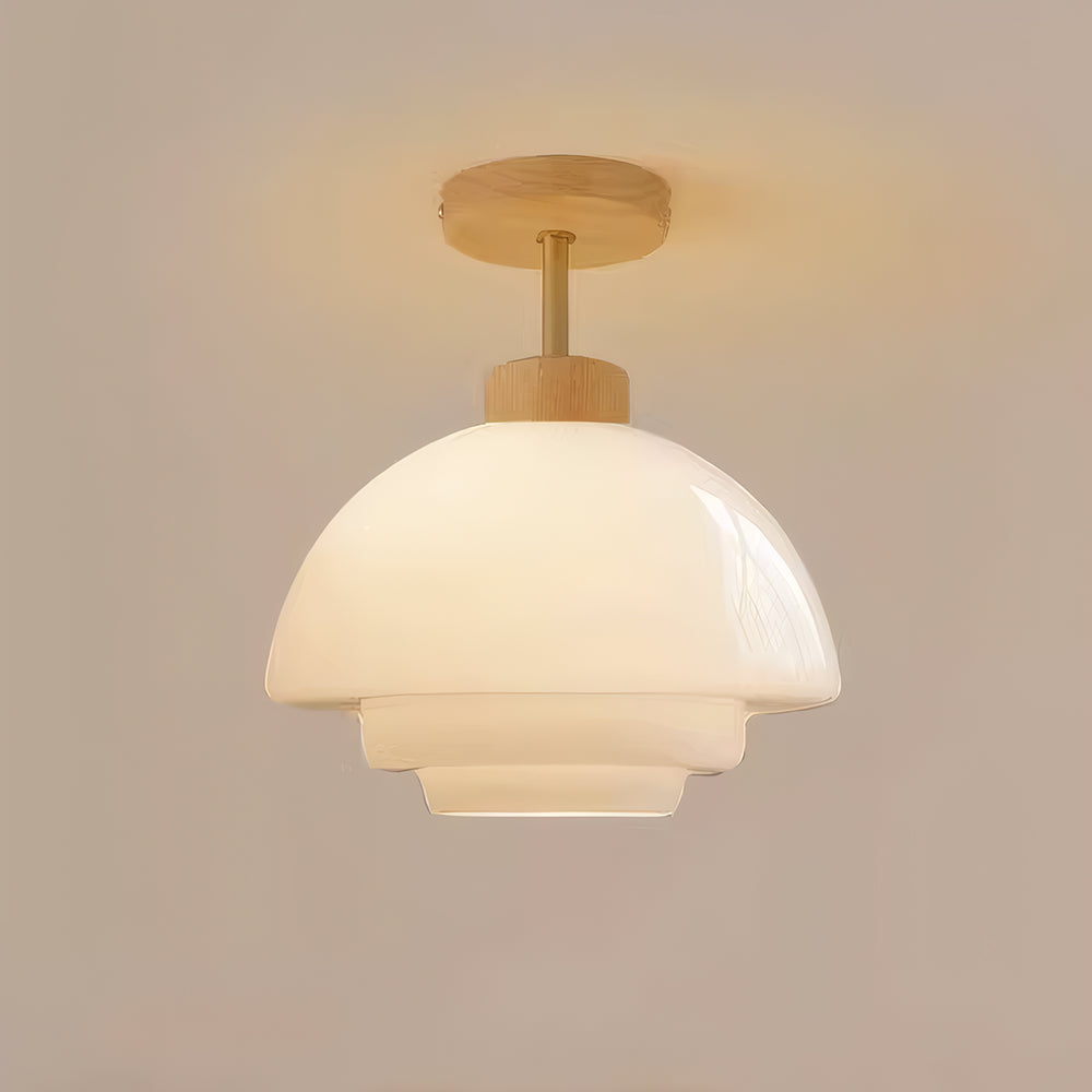 Eye-Care Cream Glass Flush Mount Ceiling Light