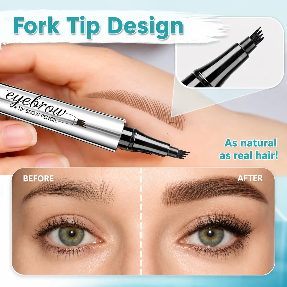 Eyebrow Pen Four-Tip Microblading Effect Waterproof & Long-Lasting
