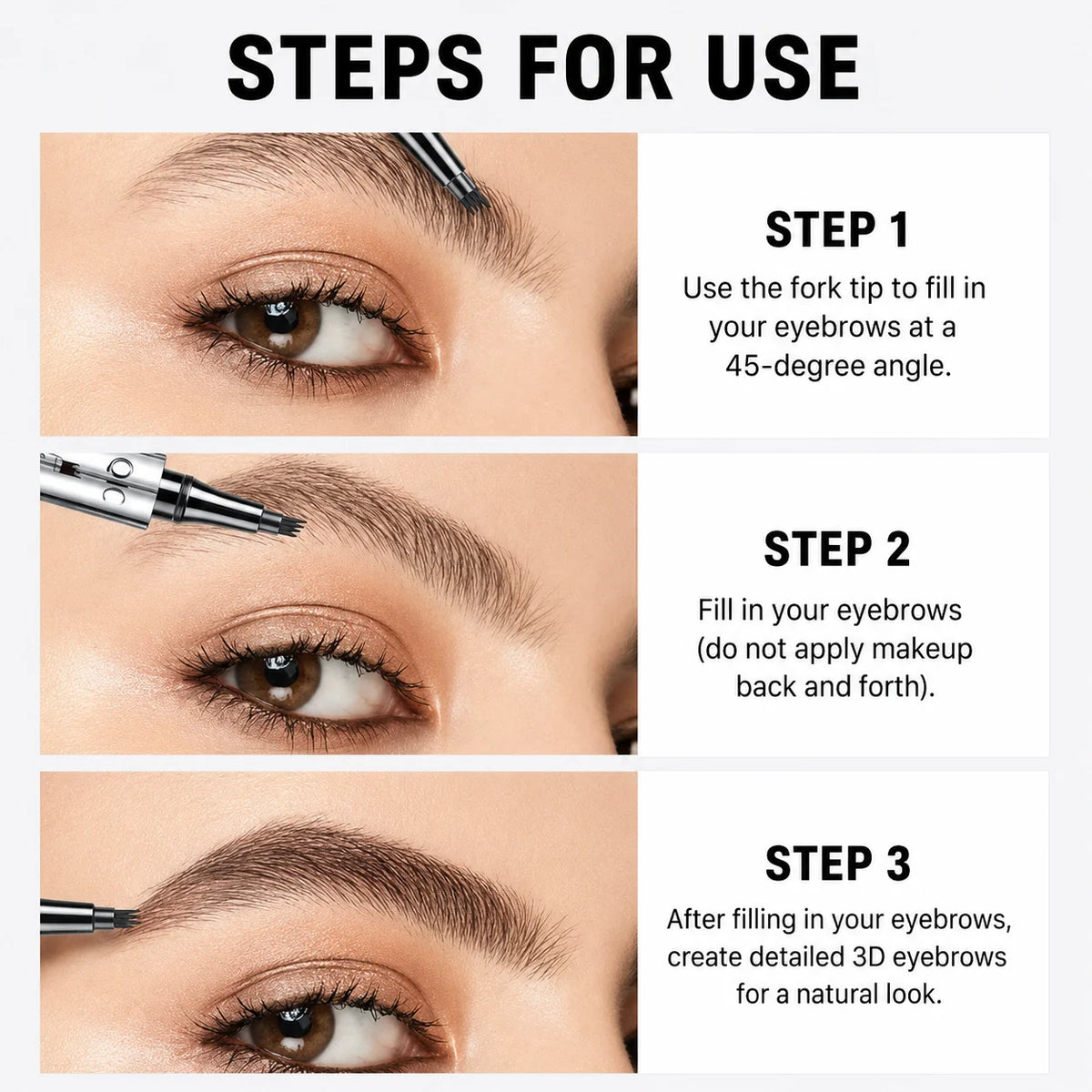 Eyebrow Pen Four-Tip Microblading Effect Waterproof & Long-Lasting