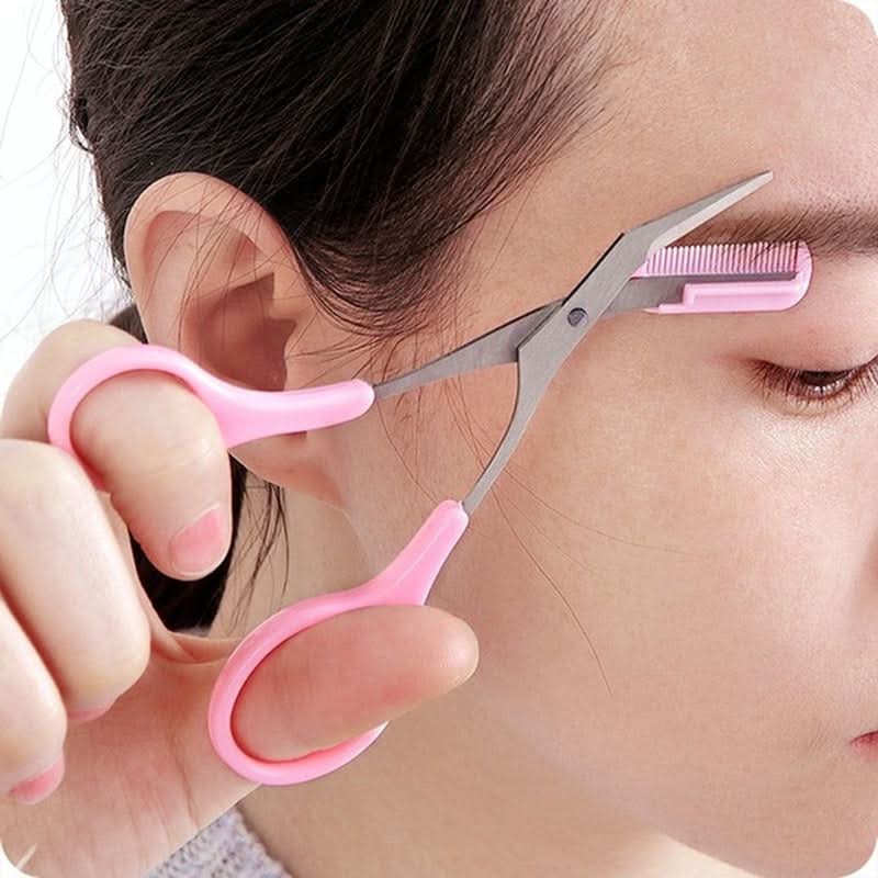 Eyebrow Scissors Stainless Steel Precision Blades Mini Comb