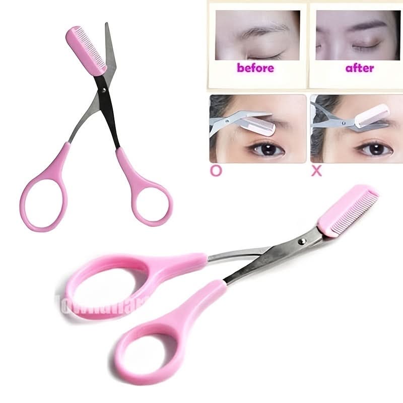 Eyebrow Scissors Stainless Steel Precision Blades Mini Comb