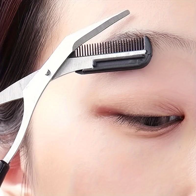 Eyebrow Scissors Stainless Steel Precision Blades Mini Comb