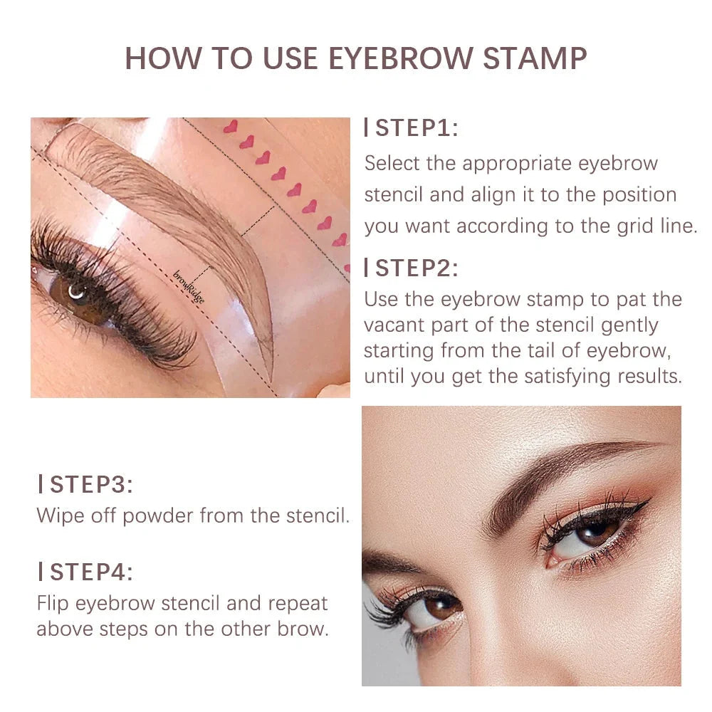 Eyebrow Stamp Kit 5 Natural Shades & Pre-Shaped Stamps
